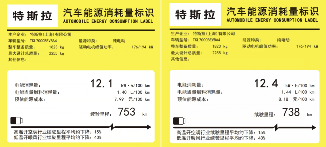 特斯拉新款 Model 3 备案信息